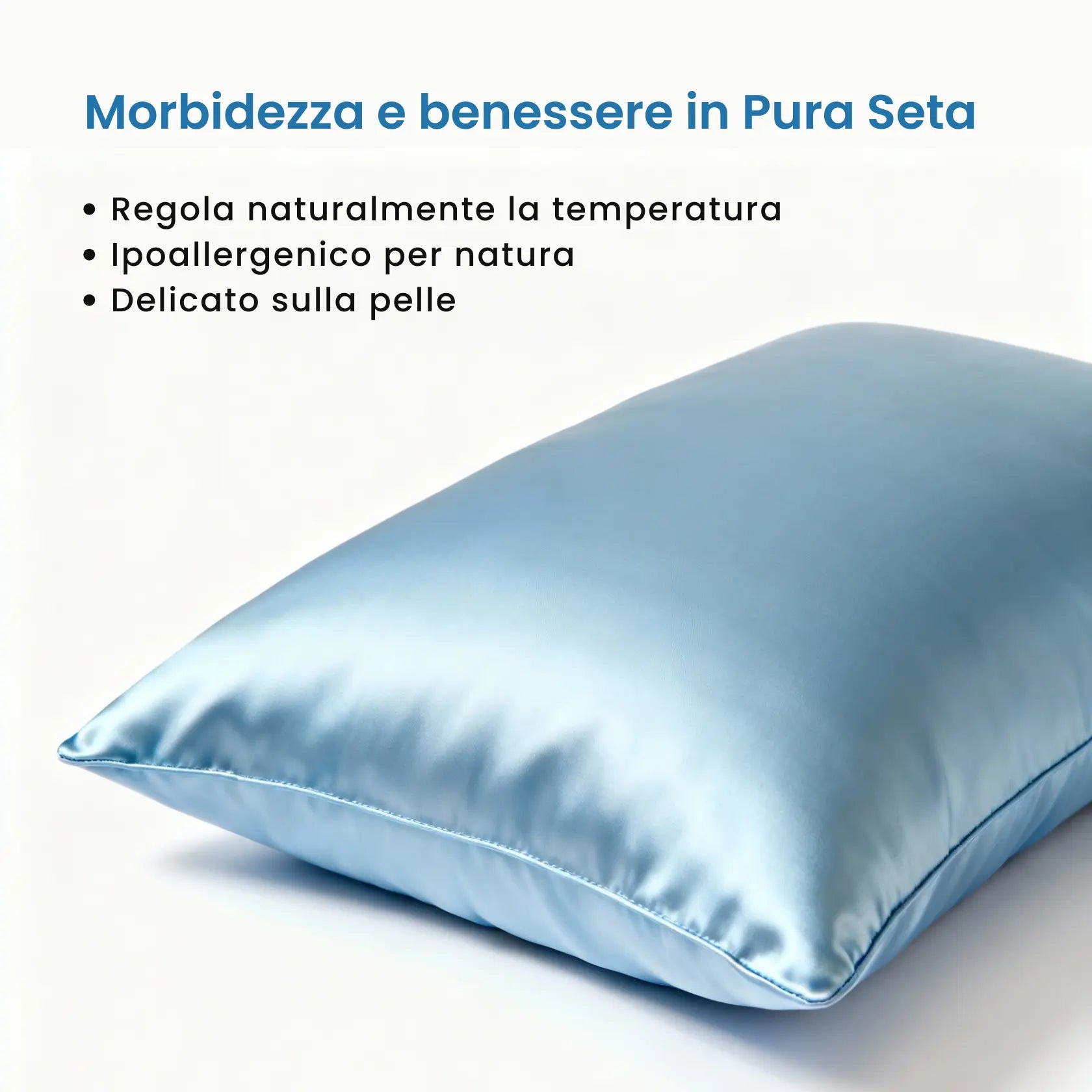Federa Premium 100% Seta - Azzurro