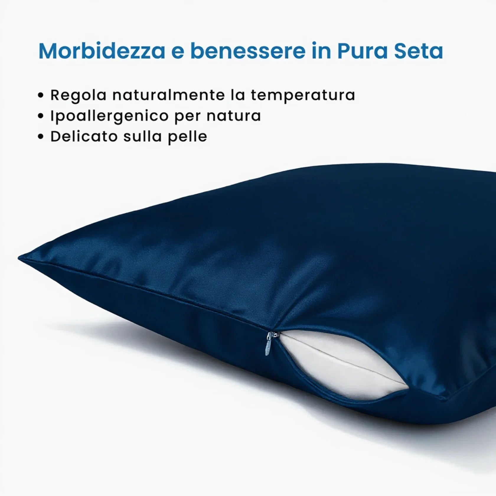 Federa Premium 100% Seta - Blu notte