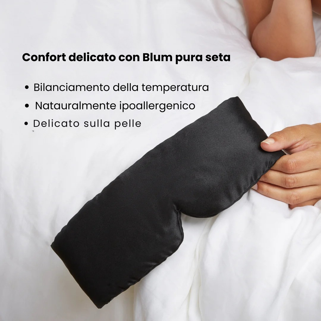 Maschera per Dormire in 100% Seta  Nero
